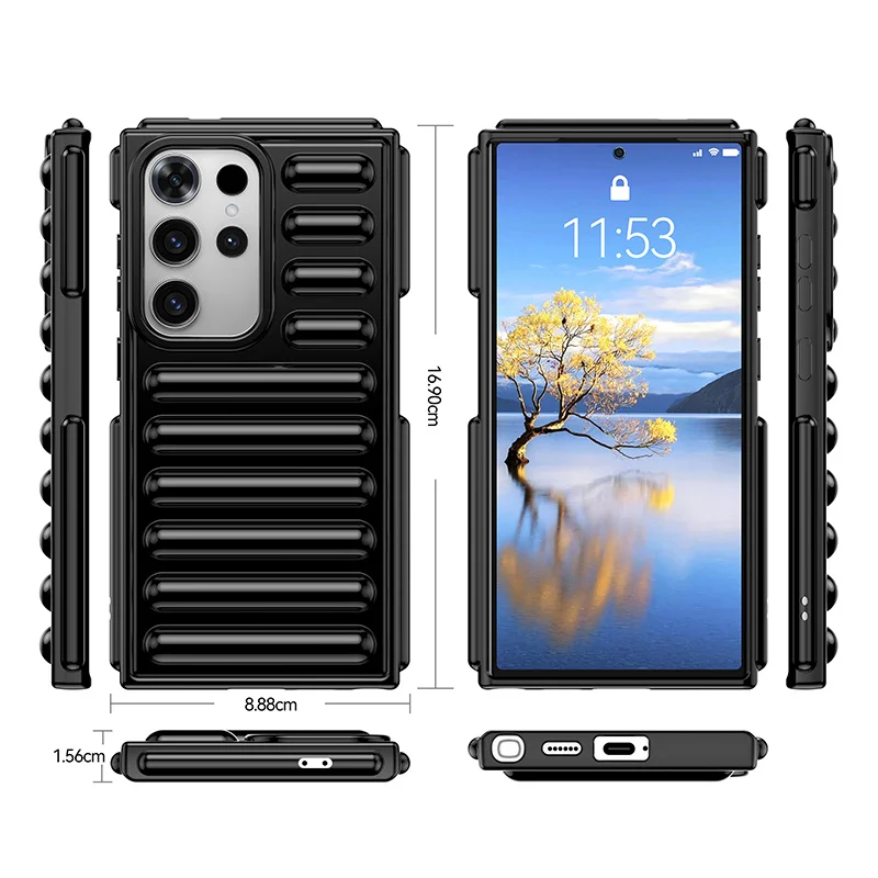 Однотонный чехол для телефона в виде капсулы для Samsung Galaxy S24 S23 Ultra Plus A55 A35 A25