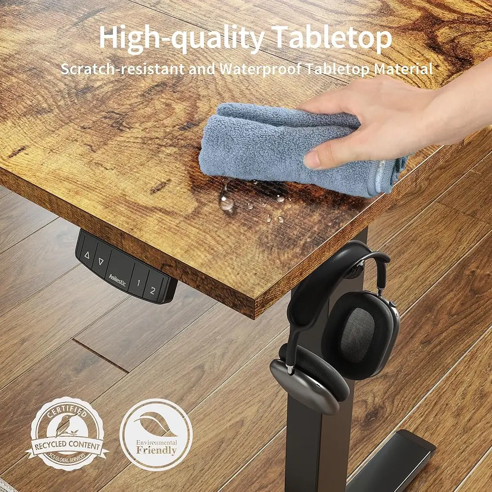 مكتب قائم كهربائي، ارتفاع 48 × 24 قابل للتعديل، الجلوس الوقوف للعمل والمكتب والمنزل، طاولة كمبيوتر مريحة مع #5