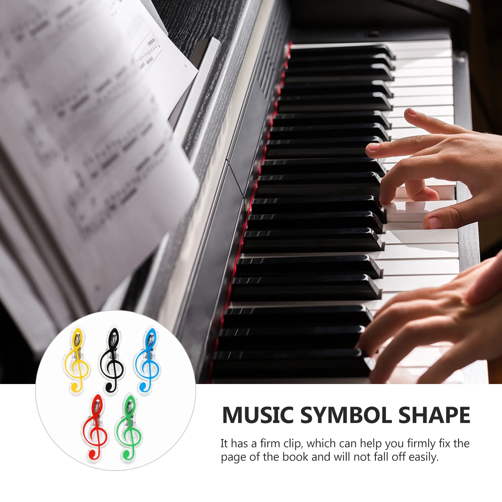 

10Pcs Music Book Clip Plastic Page Holder for Piano Sheets Note Clamp Stationery Organizer Random Color Smooth Firm Grip Clip