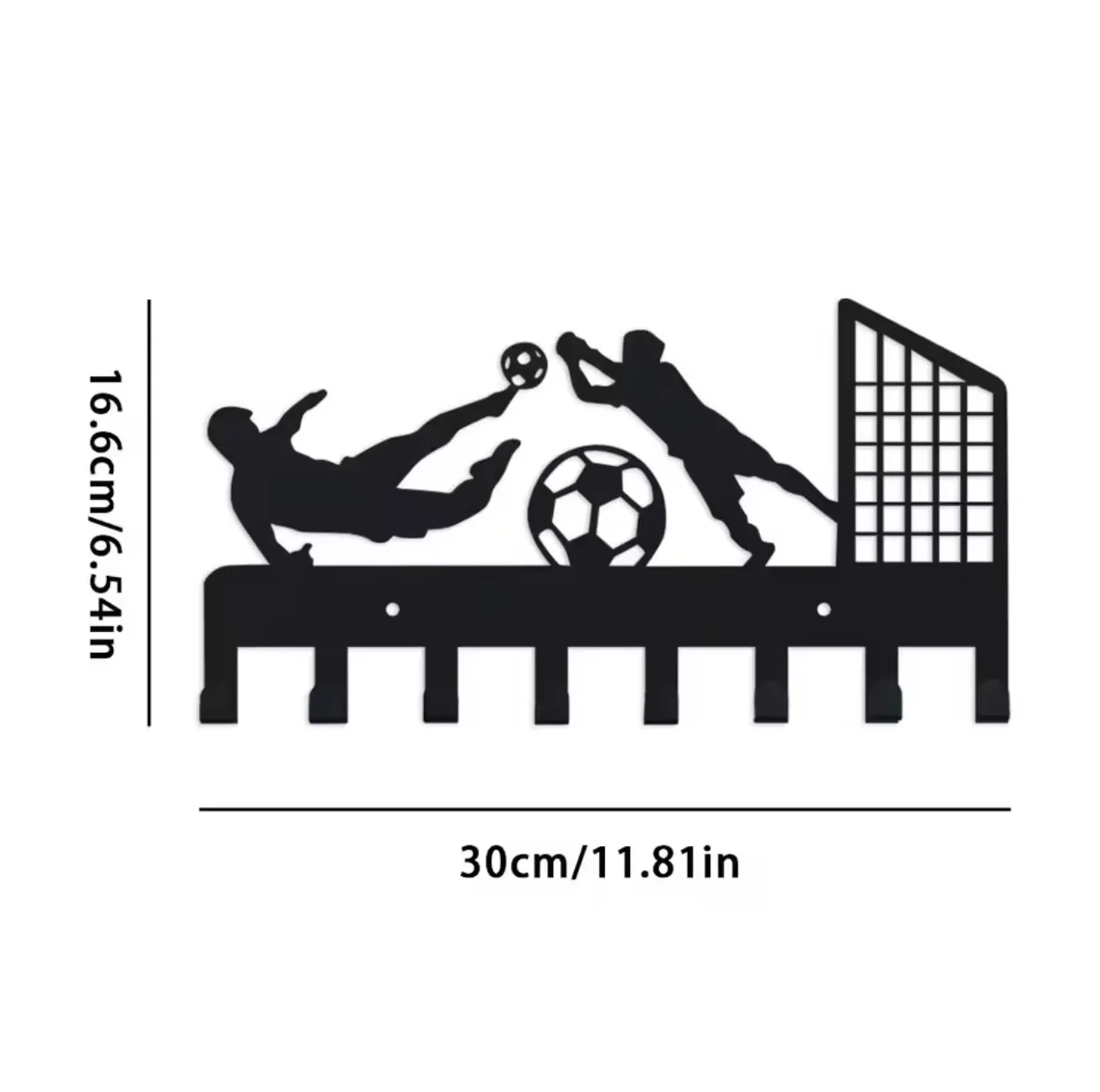 Football Medal Hook Display Stand,1pc  Medal Holder, Sturdy Black Steel Metal, Wall-mounted, Easy to Install