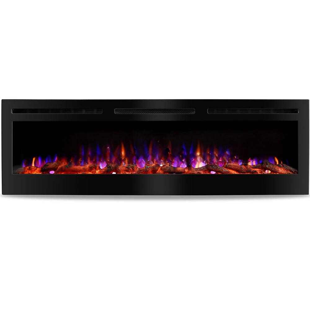 Living Room Electric Fireplace Decorative Wood 3d Indoor Mounted Home Heating Fire Prevention Hidden Wall  with Remote Control