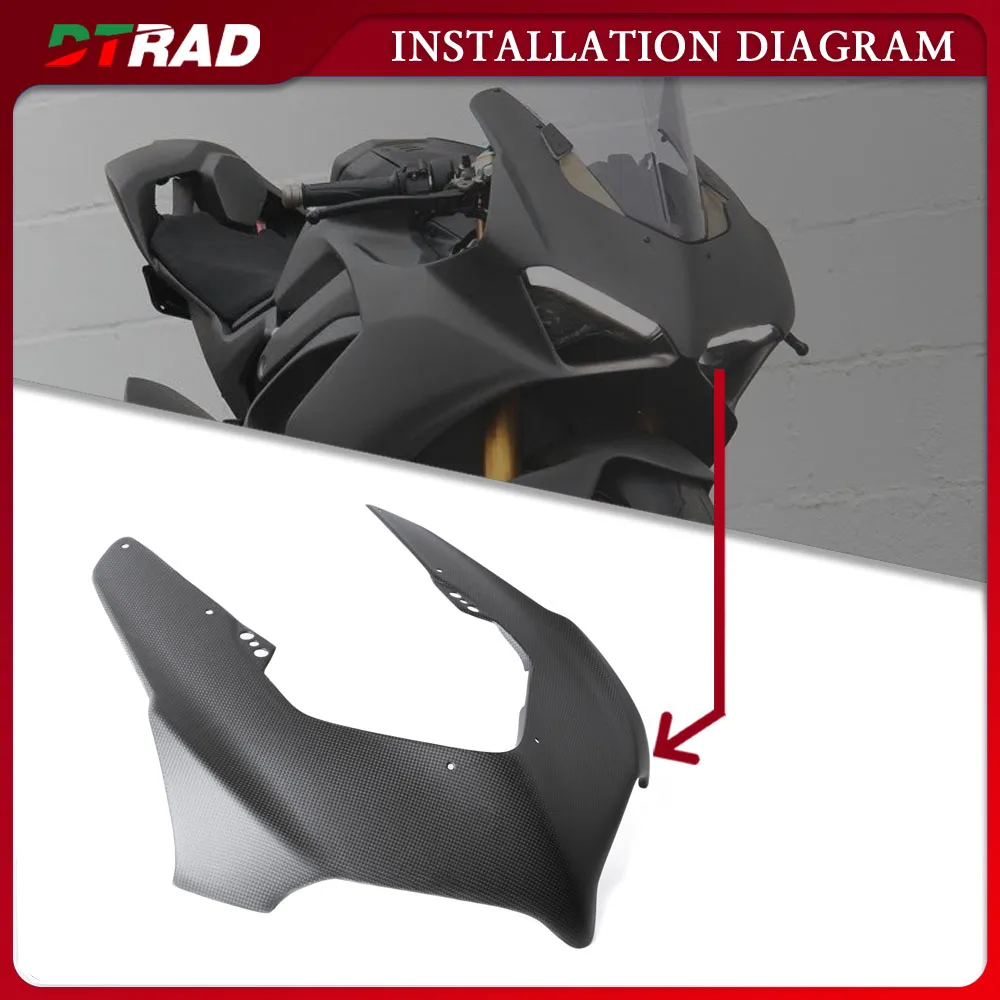 For Ducati Panigale V4 V4S V4R 2020-2023 100% Carbon Fiber Motorcycle Modified Accessorie Front Nose Headstock Fairing Protector