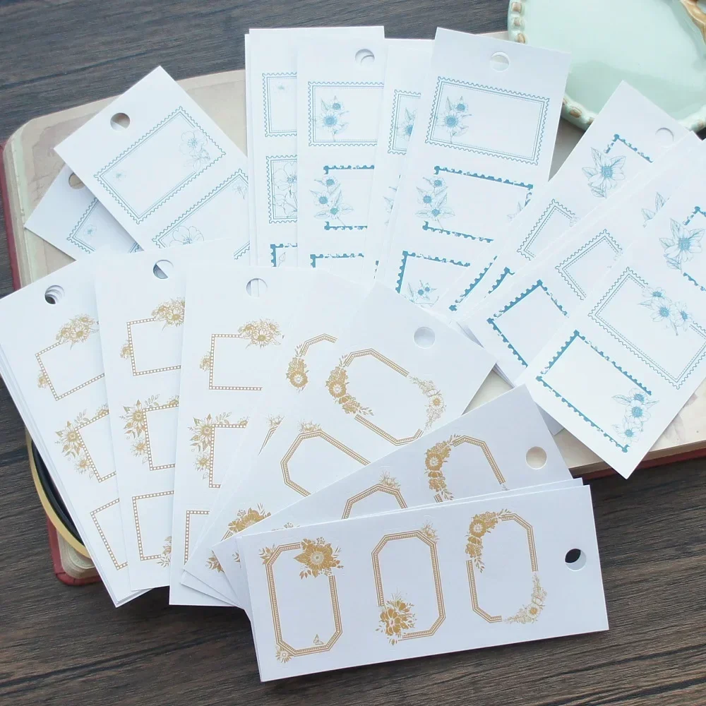 

15 Sheets Pen Drawing Rose Gingkgo Hydrangea Frame Paper Sticker As Scrapbooking DIY Gift Packing Decoration Tag