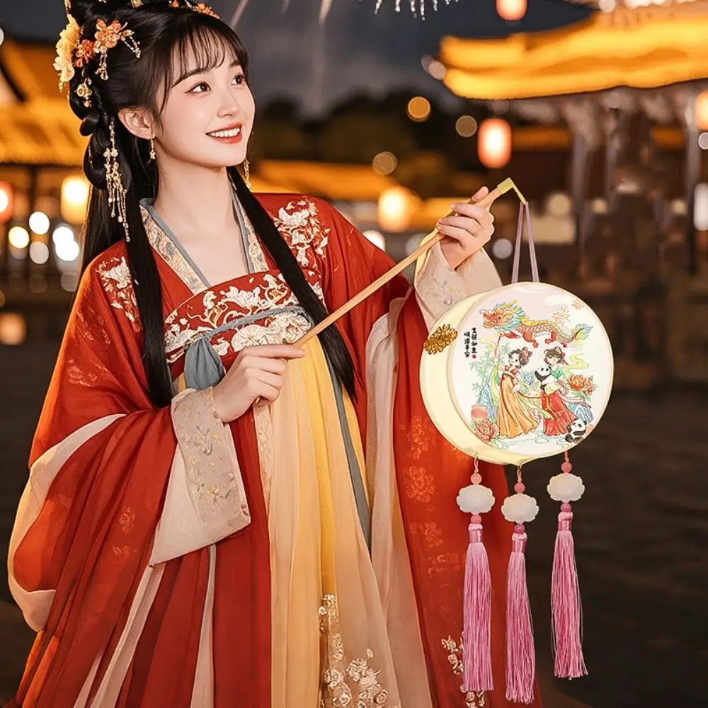 

Cute Mid Autumn Festival Lantern Round Home Decoration Lantern Handmade DIY Pack Cartoon Chinese Style