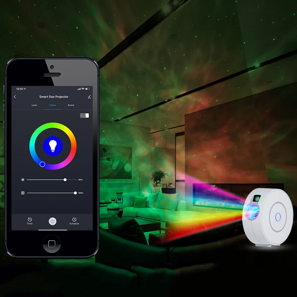 Wifi Laser Starry Sky Party Lights Night Light Led Smart Star Projector Colorido Star Sky Night Light Para App Wireless Control