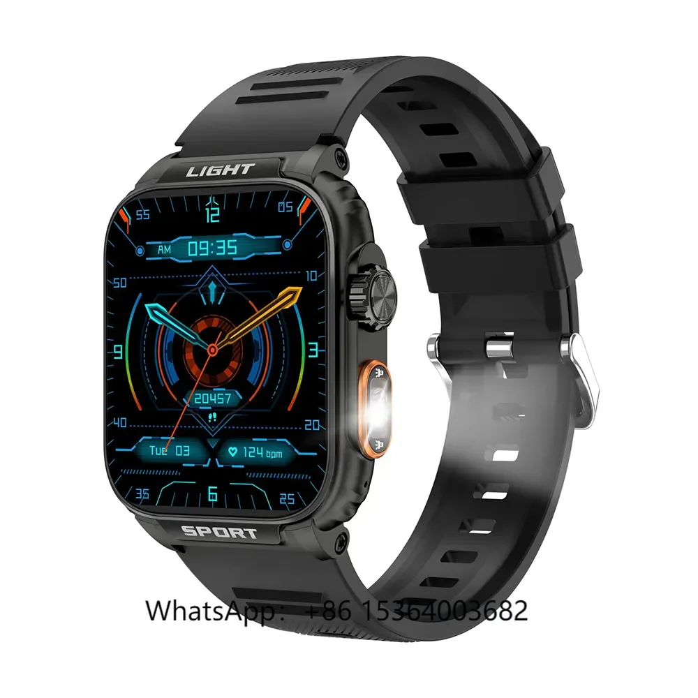 

Outdoor Sports P5 Smart Watch with Flashlight 1.91 Large Screen Waterproof Sports Watch Band