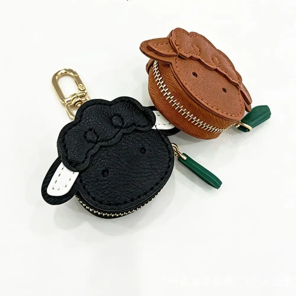 Change Bag Cute Pu Leather Sheep Keychain Goat Cartoon Bag Pendant Mini Wallet Zipper Bag Charm Women