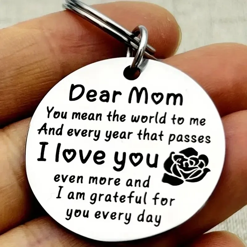 Stainless Steel 'Dear Mom I Love You' Keychain - Perfect Gift for Mother's Day, Birthday, Christmas, Thanksgiving image 5