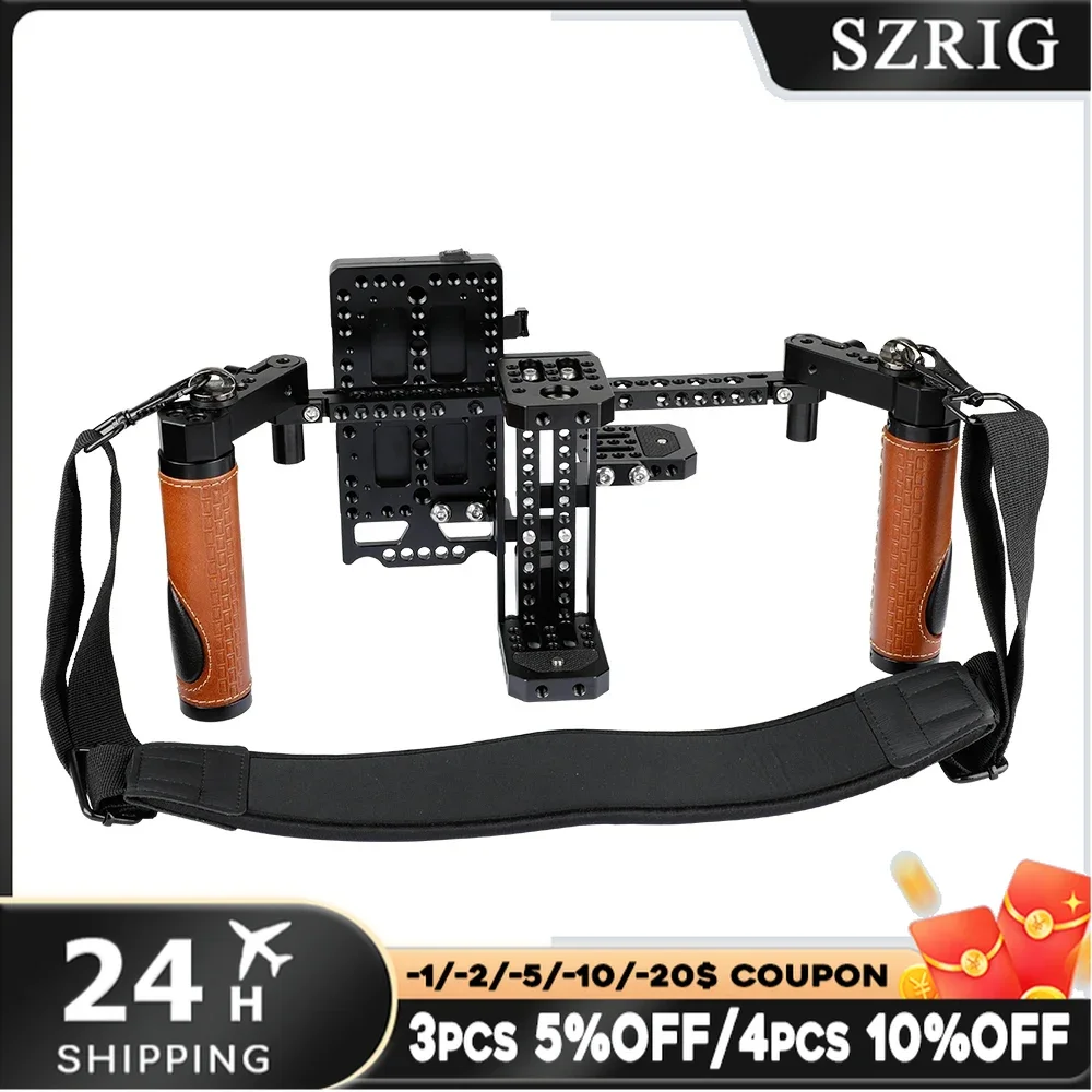 SZRIG Advanced  Camera Director’s Monitor Cage Rig With Handle Grips & Neck Strap