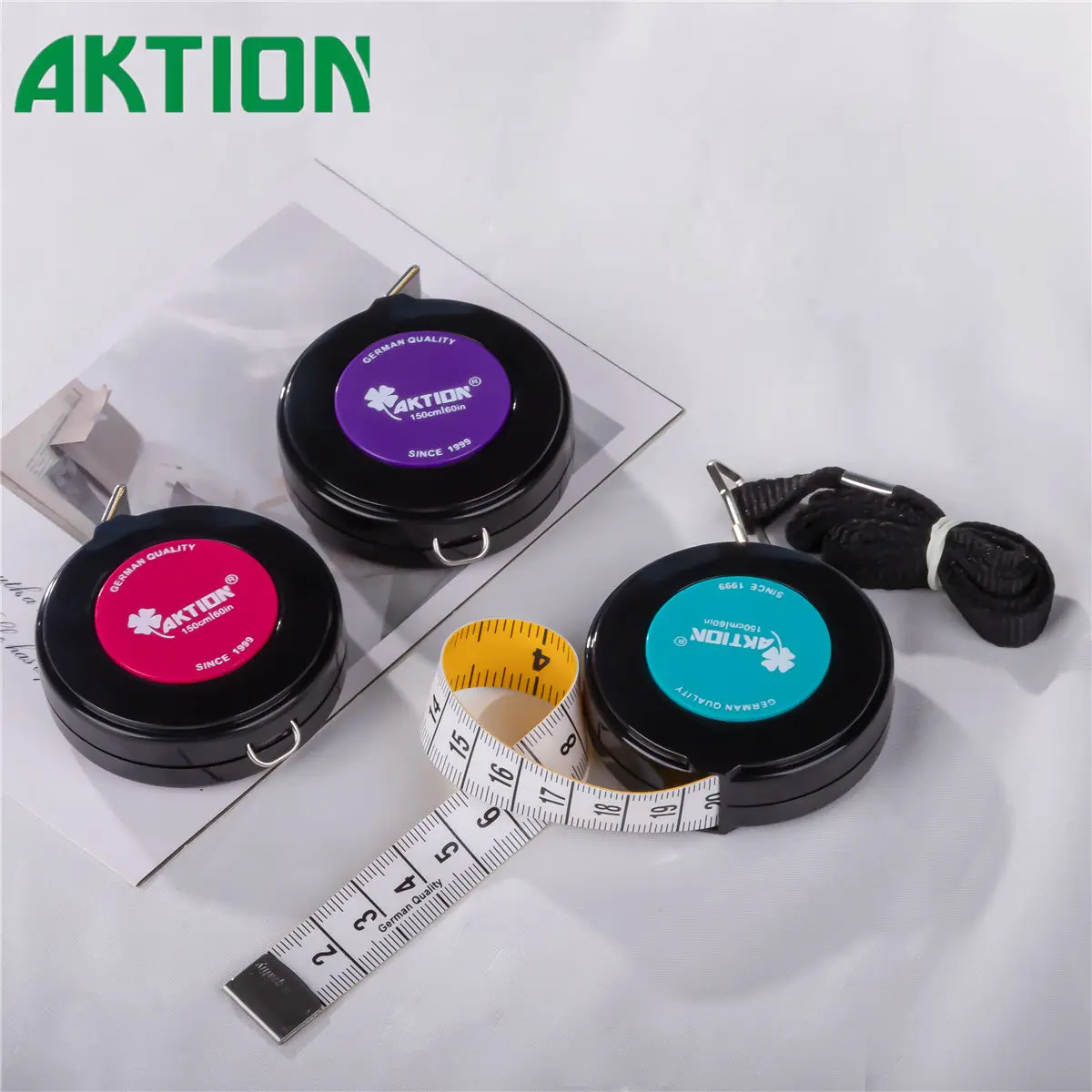 Measuring Tape 1.5M 60Inch AKTION Retractable Soft Flexible Dual Scale Tape Measure for Sewing Tailor Body Measurement view 5