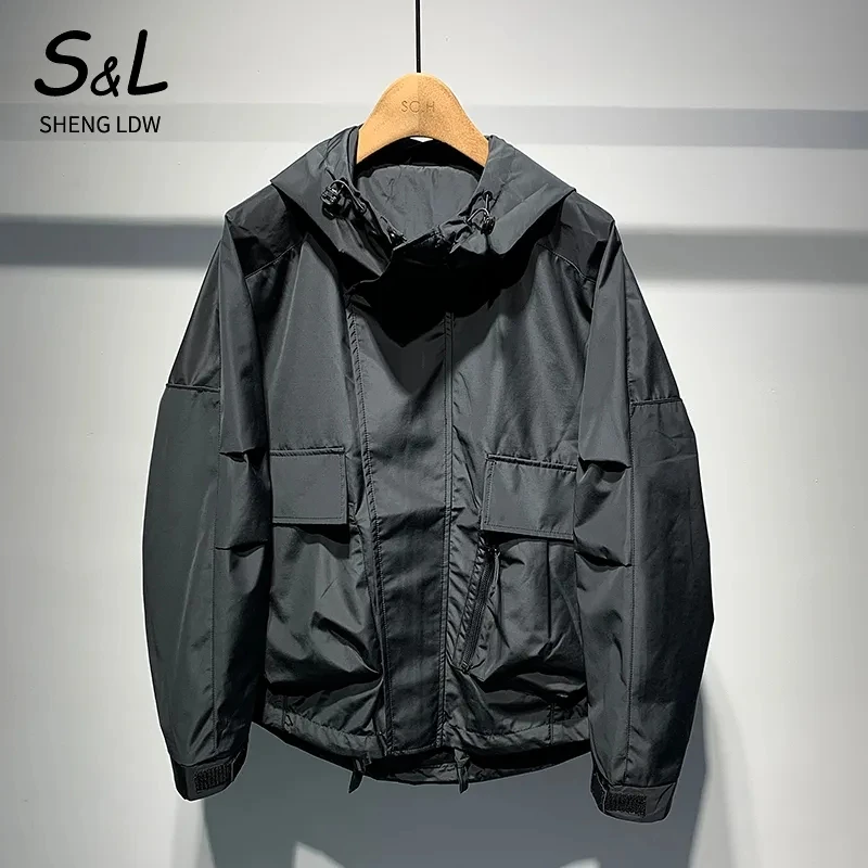 

American Sle Men's Casual Workwear Jaet Spring Autumn High Faion Color Haome Hooded Coat Outdoor Breathable