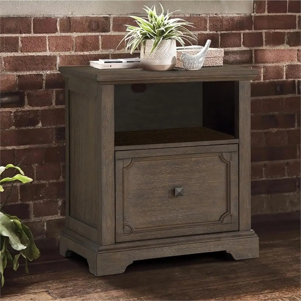 Antique Gray Lateral File Cabinet With Casters For Home Office, Customized