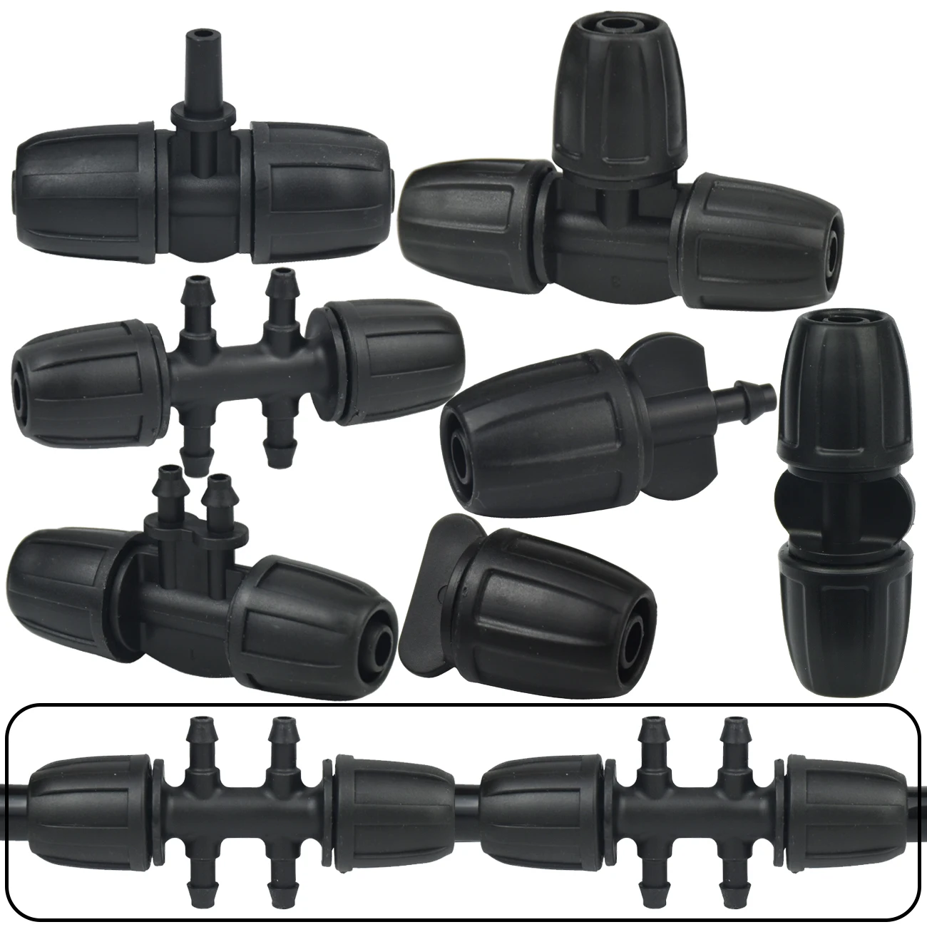 3-10pcs Garden Anti-Drip Connectors Lock Female Connector for 8/12mm 4/7mm PE Pipe for Micro Spray Parts Adapter Watering System