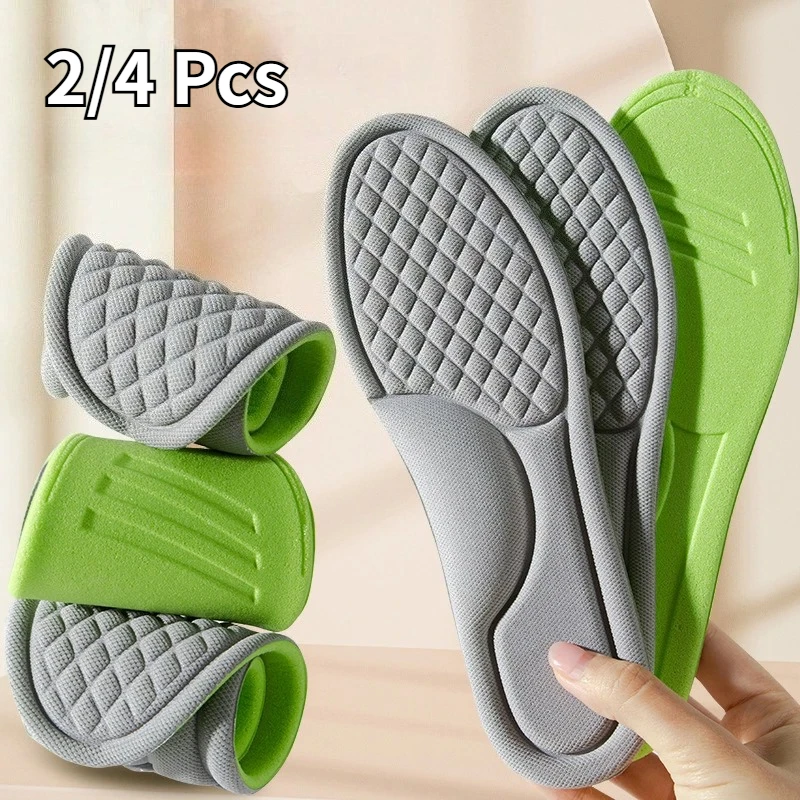 2/4/6 Stück Laufkissen-Einlagen für Sneaker, Orthopädische Fußpflege-Pads, 4D-Stretch Schweißabsorbierende Atmungsaktive Sport-Schuheinlagen