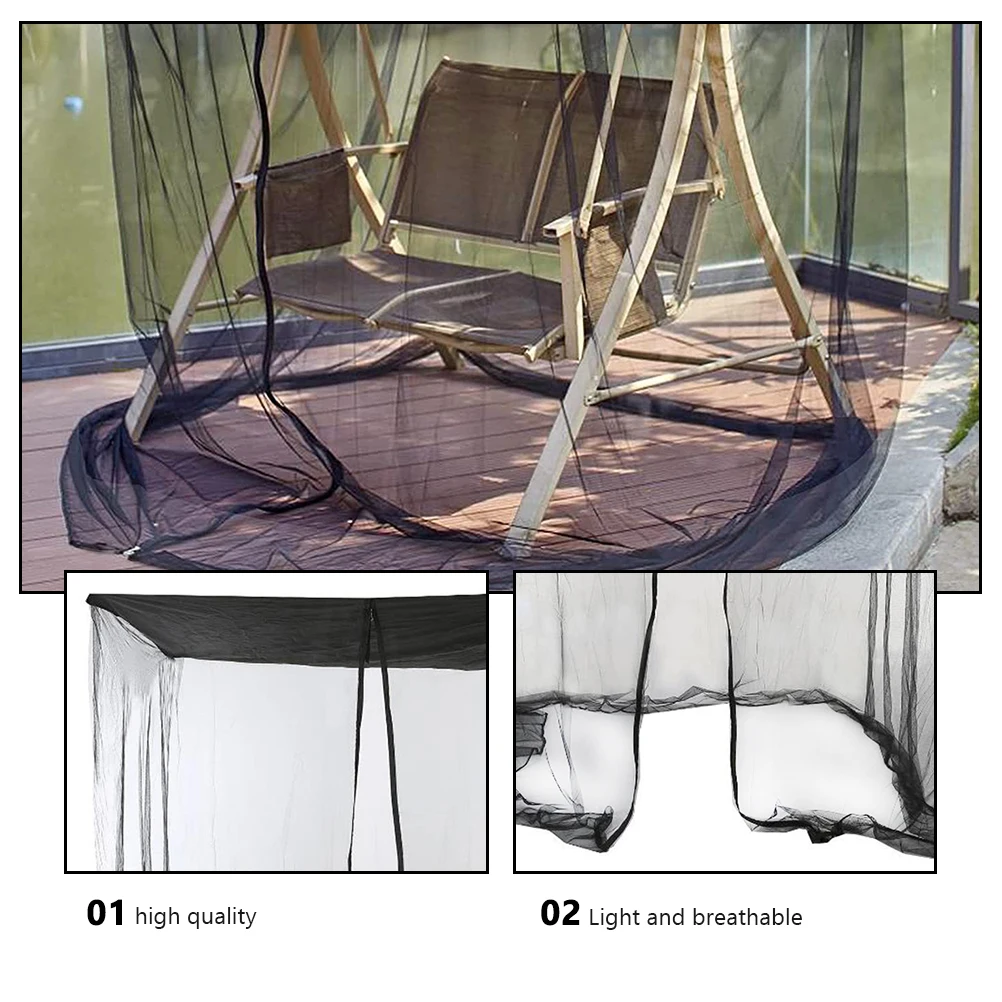 

1Pcs Double Swing Hammock Mosquito Net Ultra Large Zipper Closure Durable Portable Outdoor Patio Camping Picnic Net