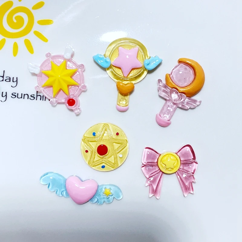 10Pcs New Resin Lovely Cartoon，Wing Flat Back Cabochon Scrapbook DIY Embellishments Accessories