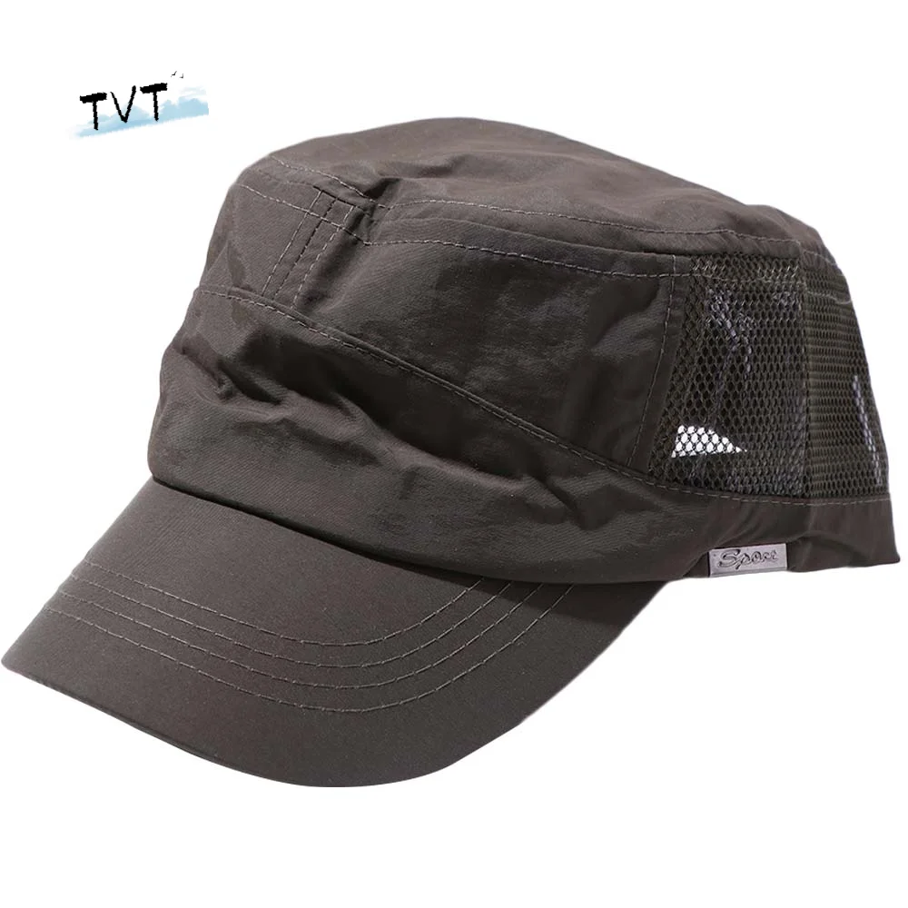 

Vintage Adjustable Flat Top Hat Quick Drying Outdoor Flat Peaked Cap Solid Color Hiking Men’s Sun Hat Unisex