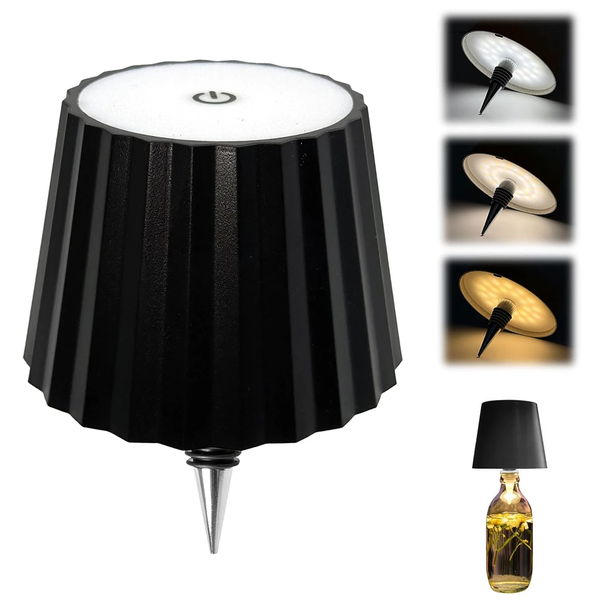 Wireless Touch Control Bottle Table Lamp Usb Rechargeable Wine Lights Desk Stepless Dimming Night White Led Light Portable Small