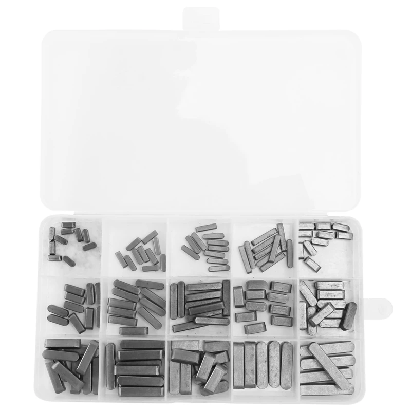 A50I 140Pcs Key Stock Assortment 10Mm X12mmx 16Mm X20mm X25mm X30mm Key Stock Keystock Round Ended Feather Key Parallel Drive Sh