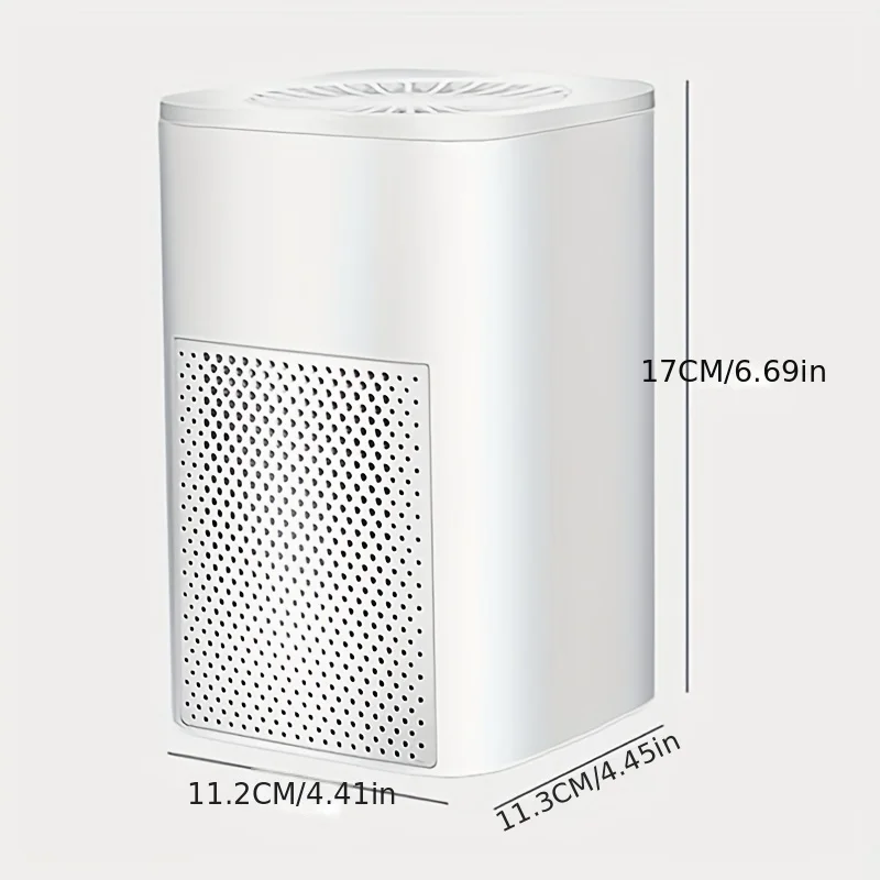 Компактный очиститель воздуха 1 шт. плюс — усовершенствованный фильтр для спальни, офиса, автомобиля и домашних животных, с USB-кабелем, ночником, таймером, удаления