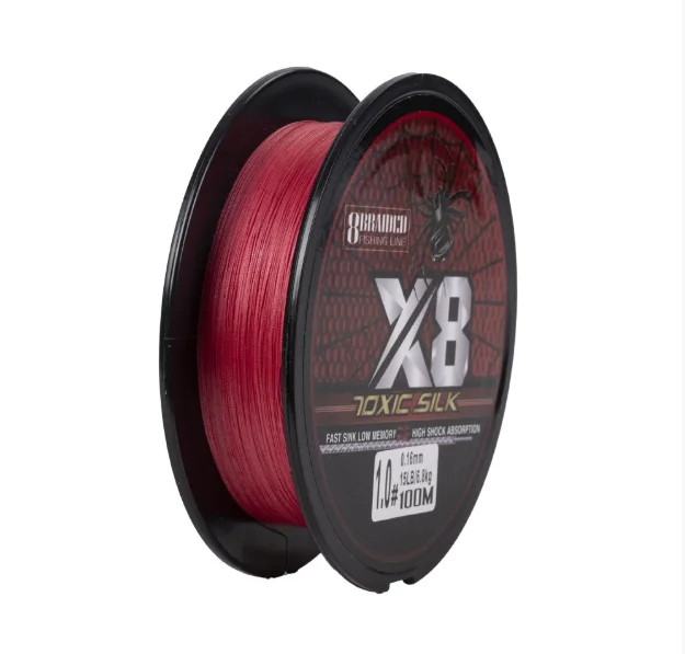 

8-Strand Braided Nylon Fishing Line Strong Tension for Sea River Lake Stream Fishing with Colorful Options Available
