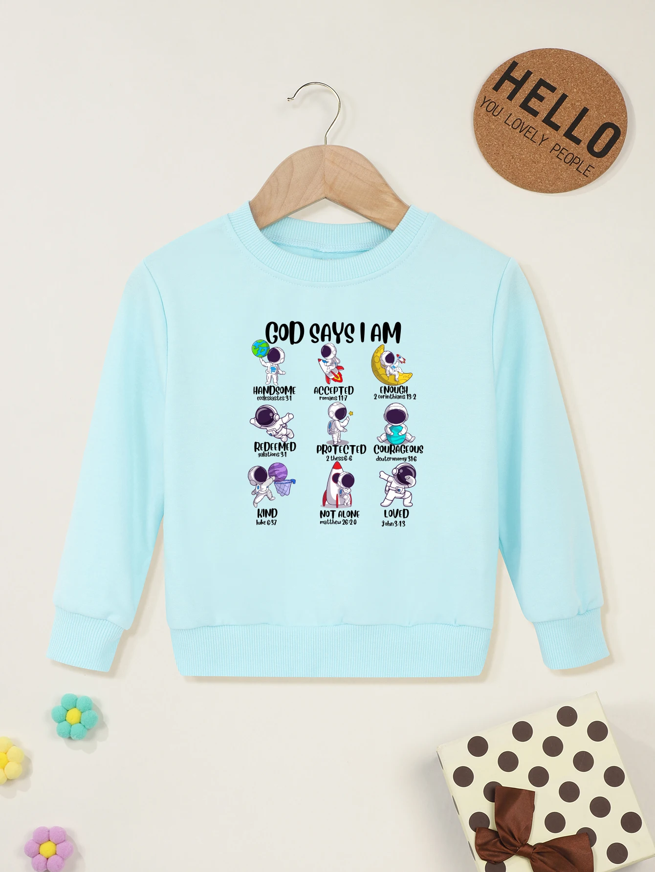 Astronaut Cartoon Kids Clothes Fashion Cute Home Casual Boy Sweatshirt Loose Comfy Breathable Tops European Style Harajuku