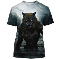New Summer Animal Wolf Pattern 3D Print T-Shirt Men Women O-Neck Short Sleeve Oversized Harajuku Tees Tops Kid Clothing
