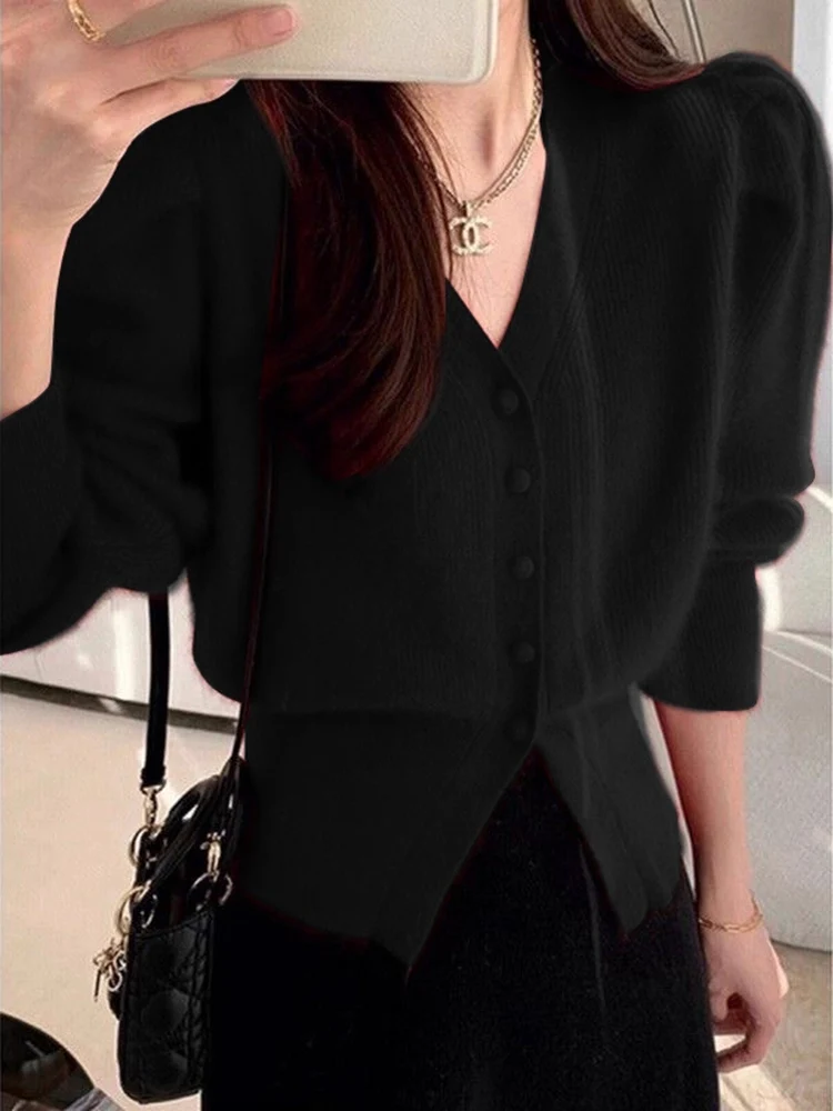 

Women's Knitted Open Cardigan Coat Autumn Winter Outerwear Waist-Cinching Sweater Inner Wear Base Shirt Top Fashion Sensation
