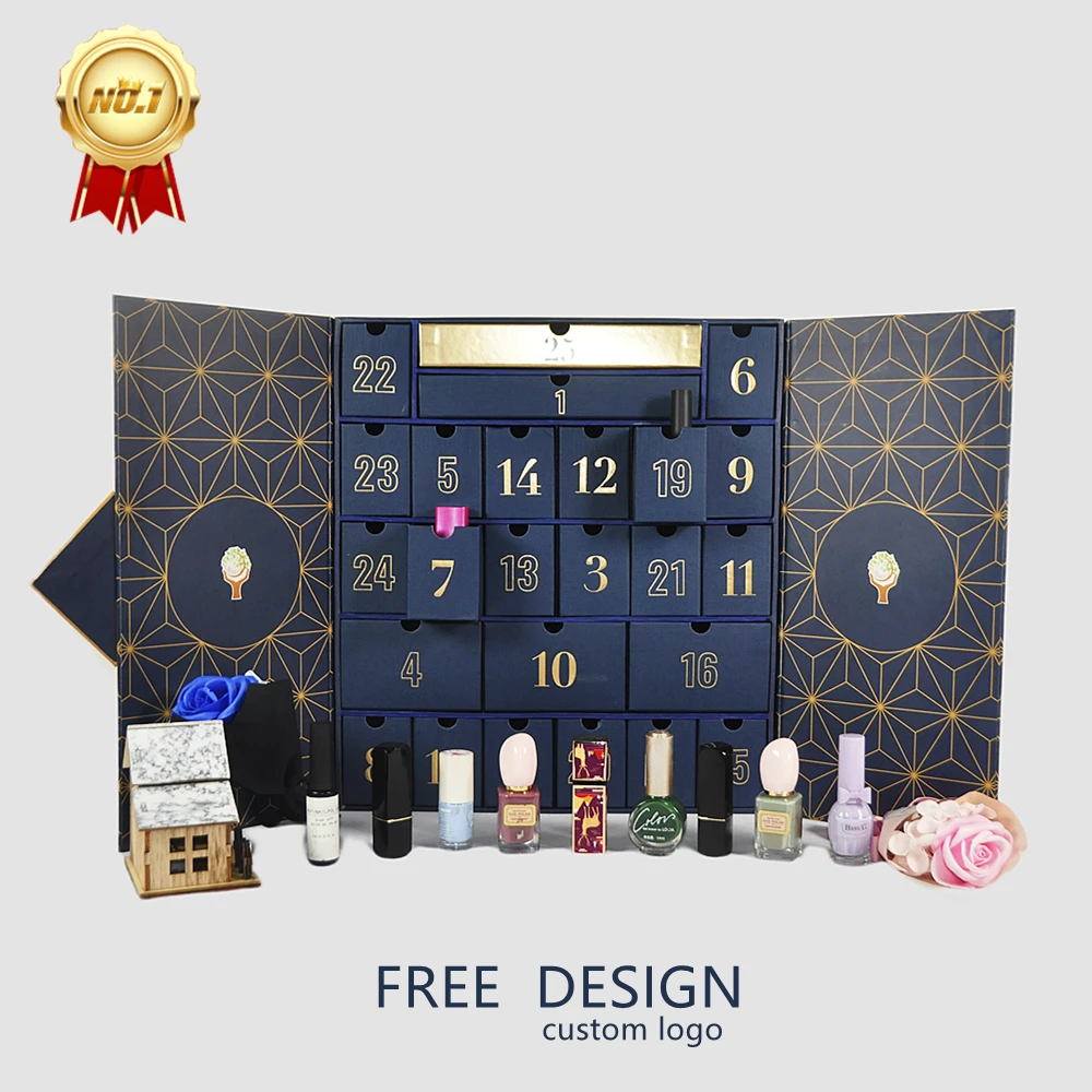 

customized. Cosmetic Packaging Girl Gift Box Crystal Advent Calendar UV Advantage Foil Specifications Embossing Low Empty Advent