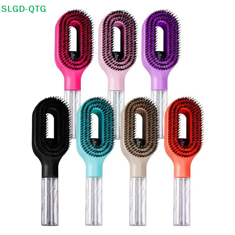 NEW 1Pc Spray Hair Brush Refillable Liquid Water Spray Paddle Comb Anti Static Soft Bristle Hair Styling Massage Comb For Home