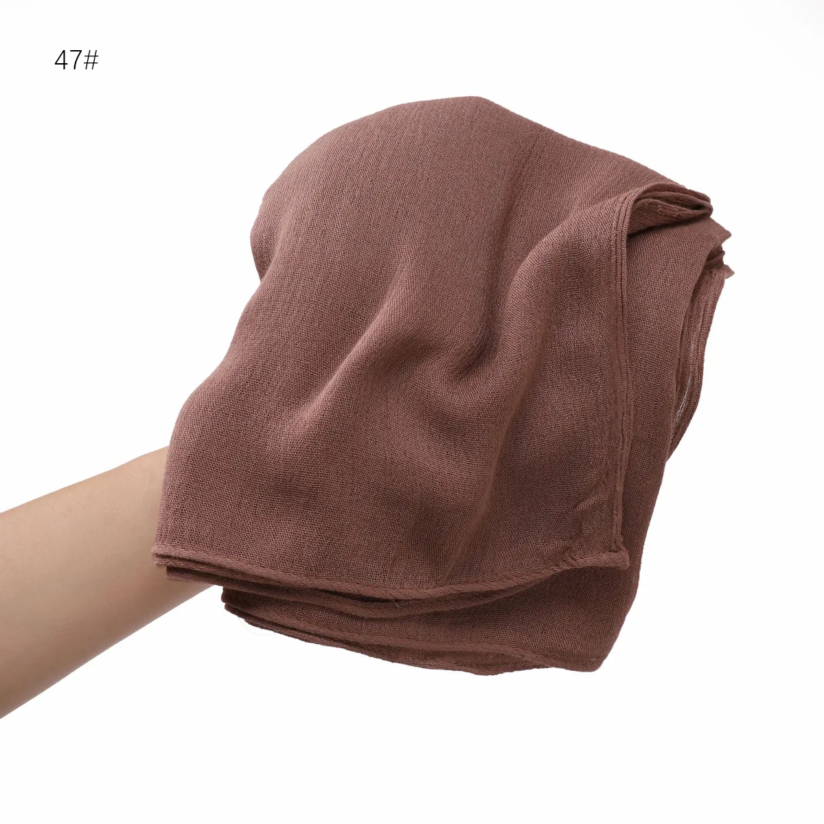 Frauen große Größe einfache feste Baumwolle Rayon Falte Hijab Schal Dame hochwertige Wickel und Schals Musulman Stirnband islamischen Turban