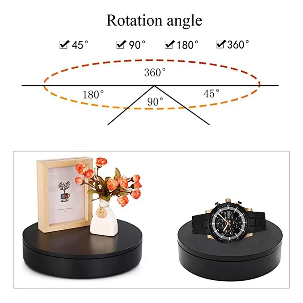 3 Speed Electric Rotating Display Stand 360 Degree Jewelry Turntable Rotating Base Rotary Table For Photography Video Shoot Prop