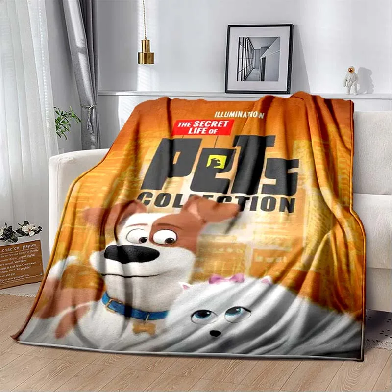 3D cartoon anime T-The Secret Life of Pets flannel blanket sofa bed living room bedroom adult children gift blanket car blanket