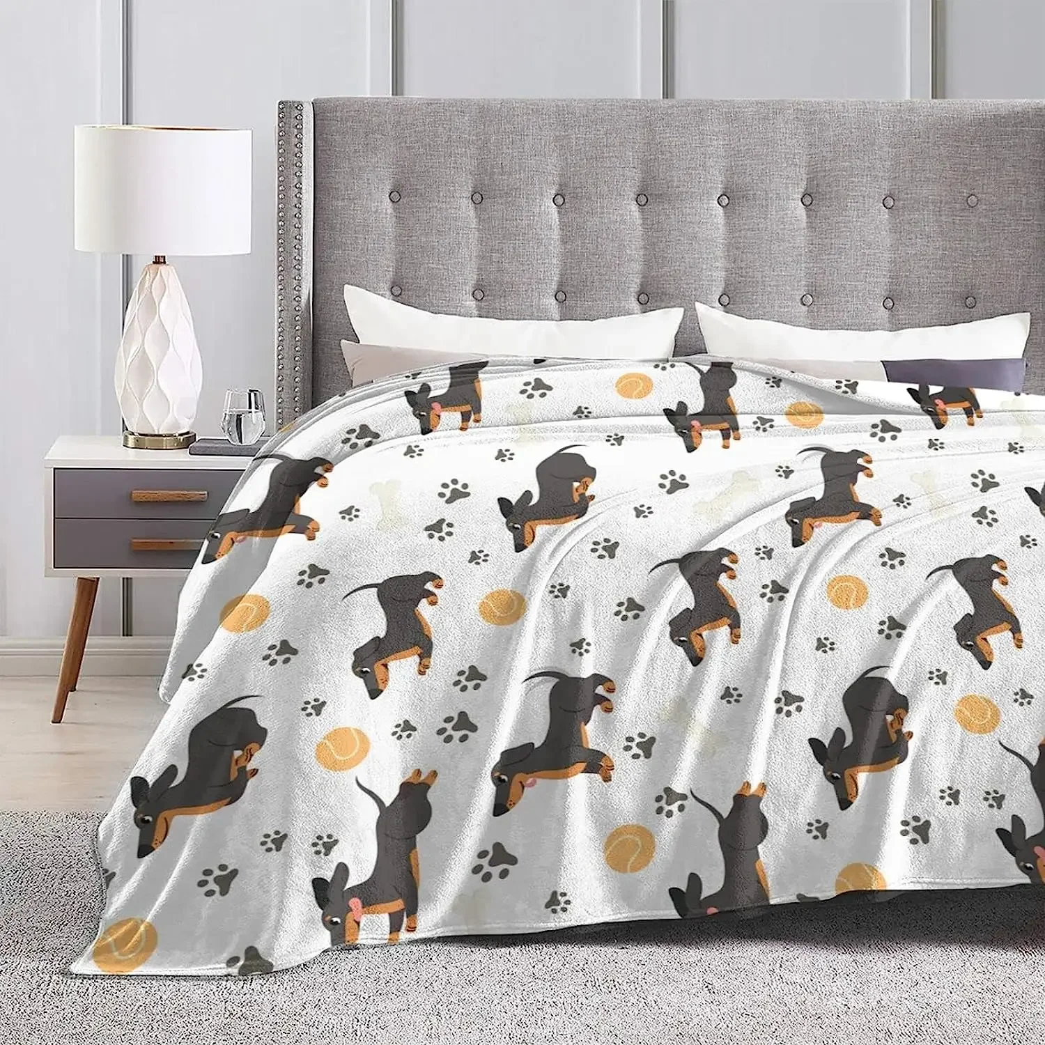 Dachshund Throw Blanket Soft Fleece Blankets Plush Comfy Microfiber Throws Decor for Home Bed Couch Living Room Sofa