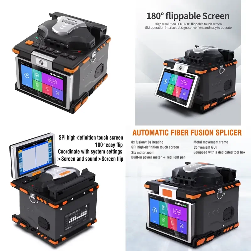 Recycling Machine 2026 FTTH Fiber Optic Welding Splicing Machine 6 Motors Optical Fiber Fusion Splicer
