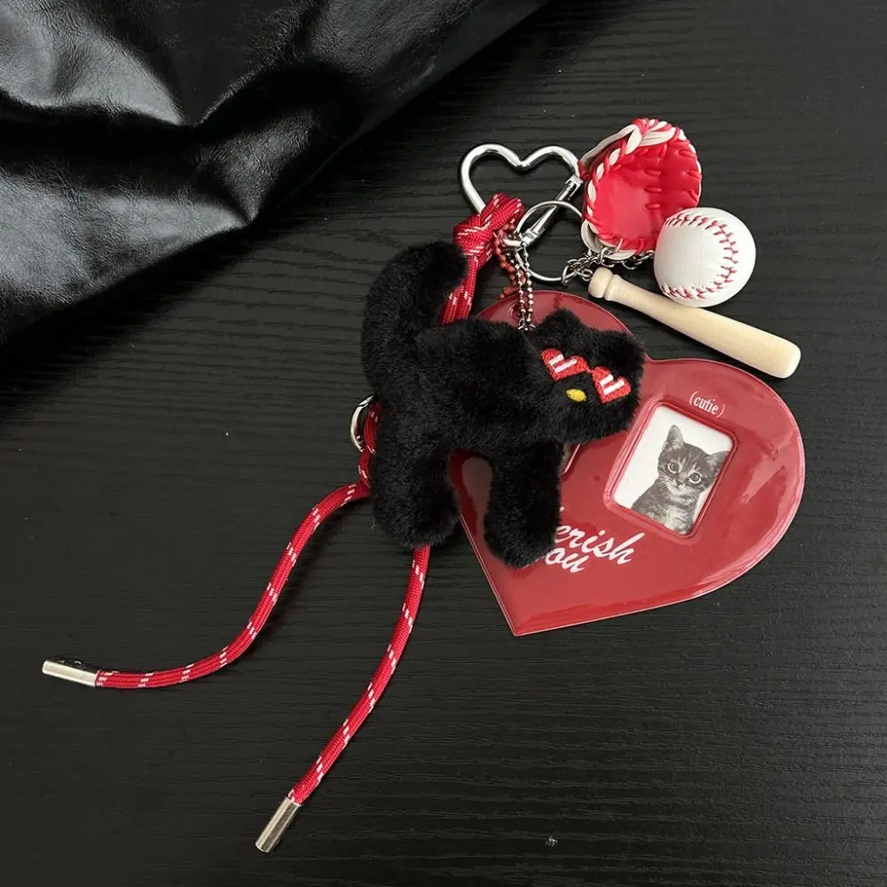 Милый держатель для карточек с изображением любви Encore Red Cure Cat, сумка, подвеска, брелок, аксессуары для багажа