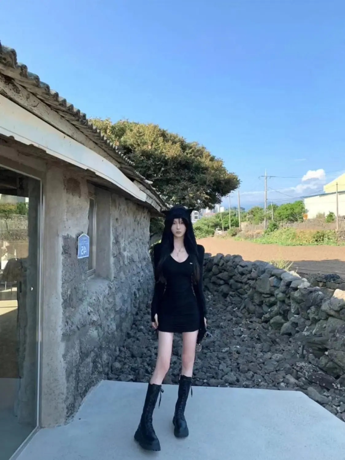 Vestidos de manga comprida vestido feminino casamentos outono malhas com nervuras em camadas painéis abotoados gola alta linha h estilo grunge elegante