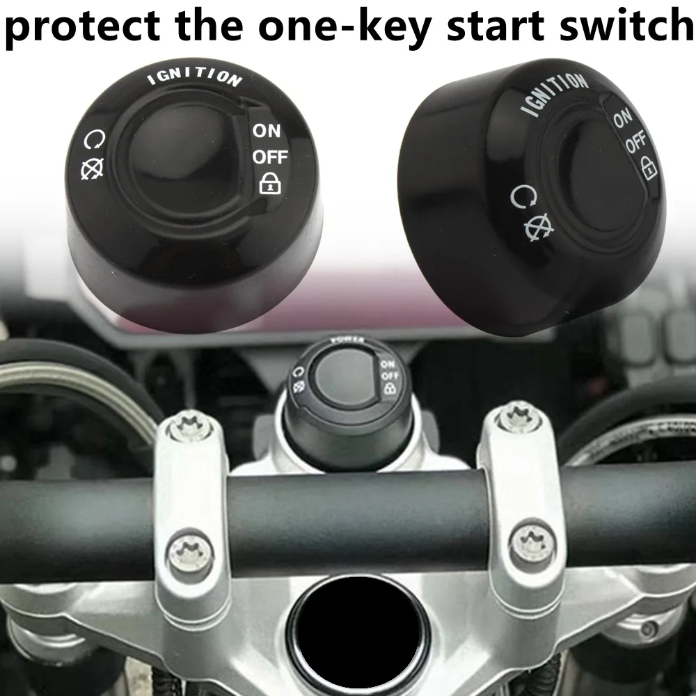 One-key Start Switch Protective Cover Black Rubber Motorcycle Accessories For BMW R1250GS R1200GS F750GS F850GS Adventure