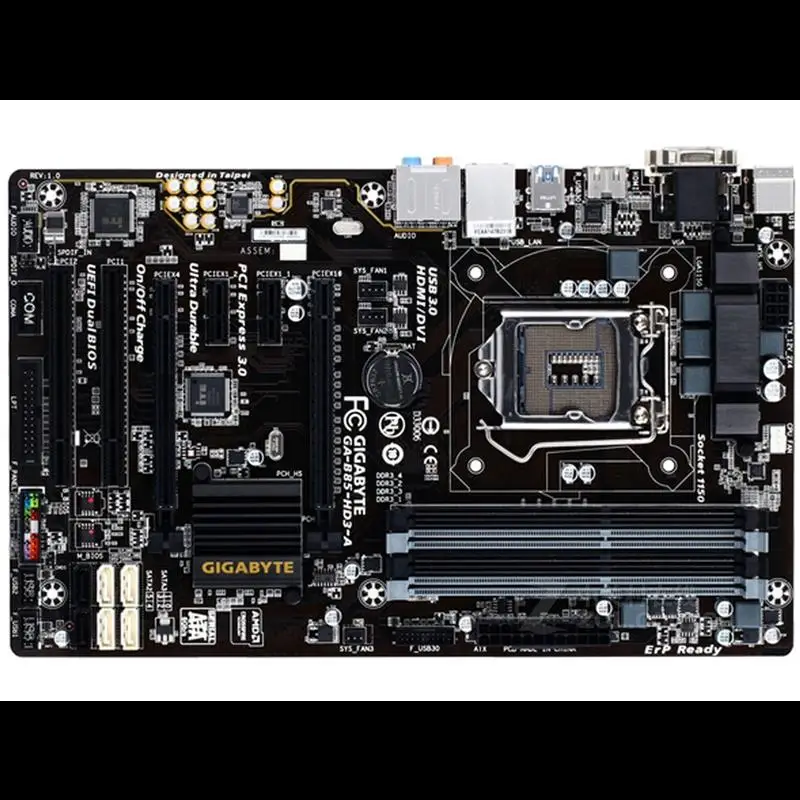 Top Gigabyte GA-B85-HD3-A LGA 1150 DDR3 32GB for i3 i5 i7 Desktop Motherboard USB3.0 Original Used