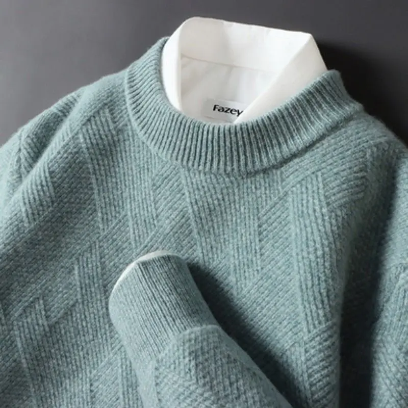 Autumn and Winter New Men's Knitted Sweater Fashion Warm Sweater Male's Long Sleeve Pullover