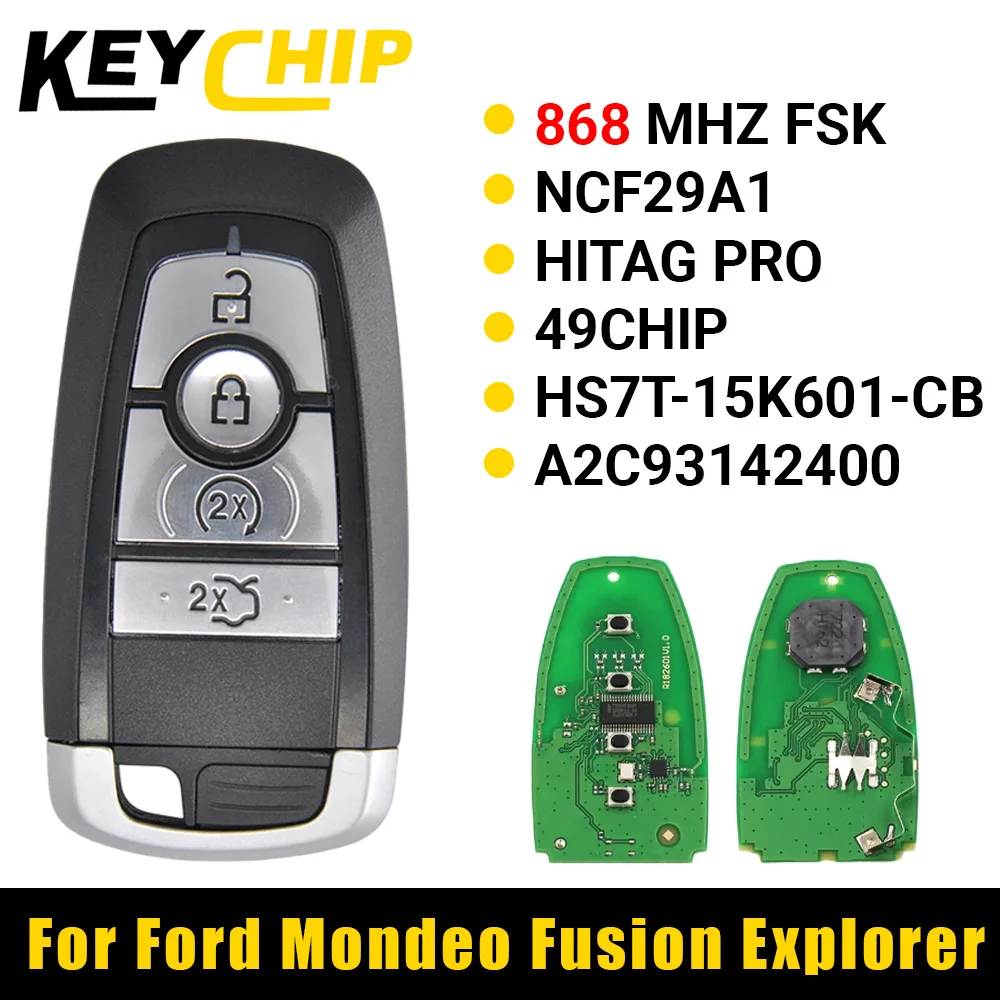 KC 868Mhz para Ford Mondeo Fusion Explorer Expedition 2017 2018 2019 2020 llave de coche inteligente 49 CHIP HS7T-15K601-CB A2C 93142400