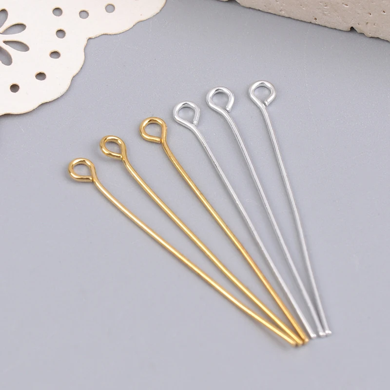 200 قطعة 35 مللي متر سلك معدني صغير دبابيس الديكور الصغيرة المفتوحة العين رئيس دبابيس الإبر DIY بها بنفسك الحرفية أقراط مجوهرات اكسسوارات #3