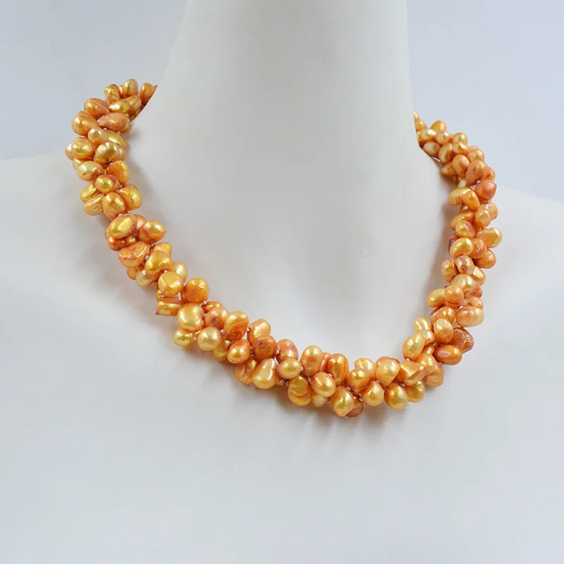 7MM AAA Natural Baroque Pearl Necklace. Transformed into designing women's wedding party gifts, jewelry, and jewelry  46CM