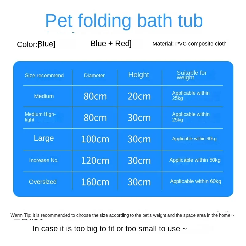 2024 Collapsible Pvc Pet Bath Tub Pet Shop Dog Bath Pool Multi-purpose Portable Animal Bath Tub Inflatable Hot Tub Foldable