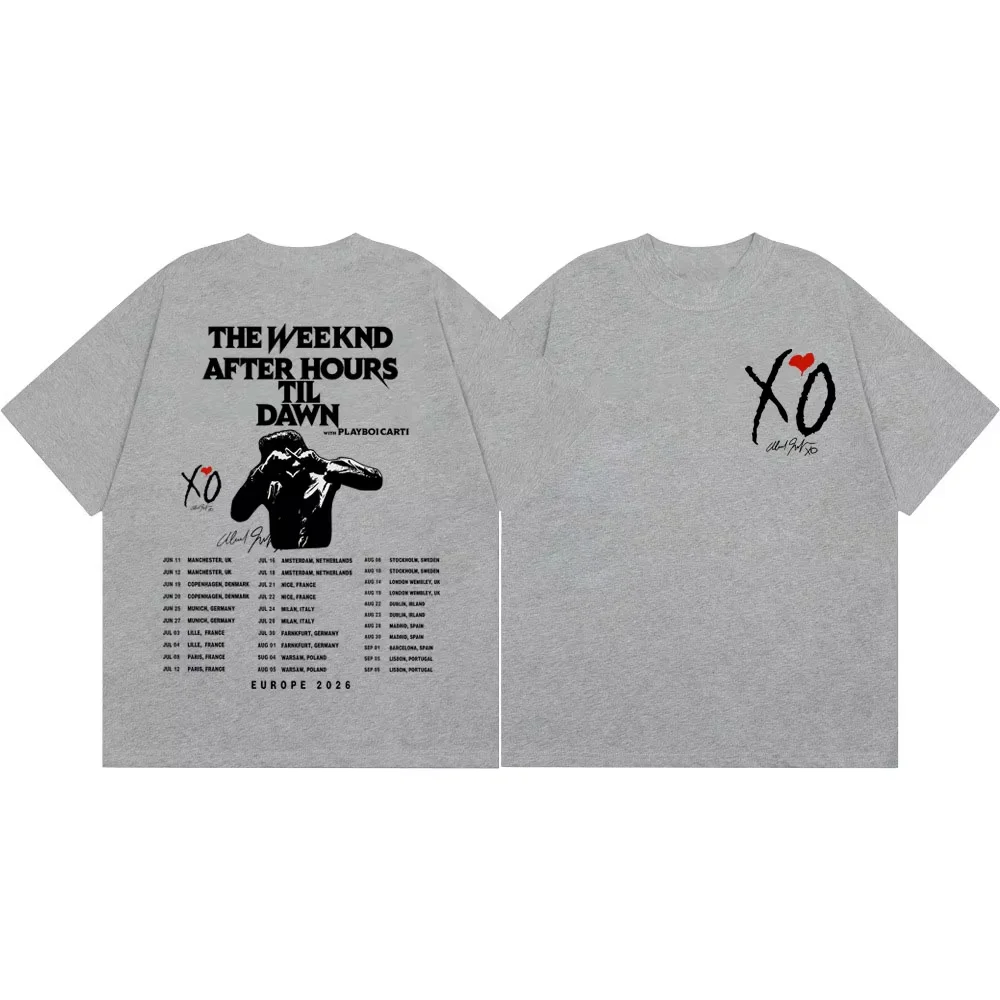 2026 The Weeknd After Hours Til Dawn Tour Graphic T Shirt Hip Hop Vintage Short Sleeve T-shirts Men Women Casual Fashion T-shirt
