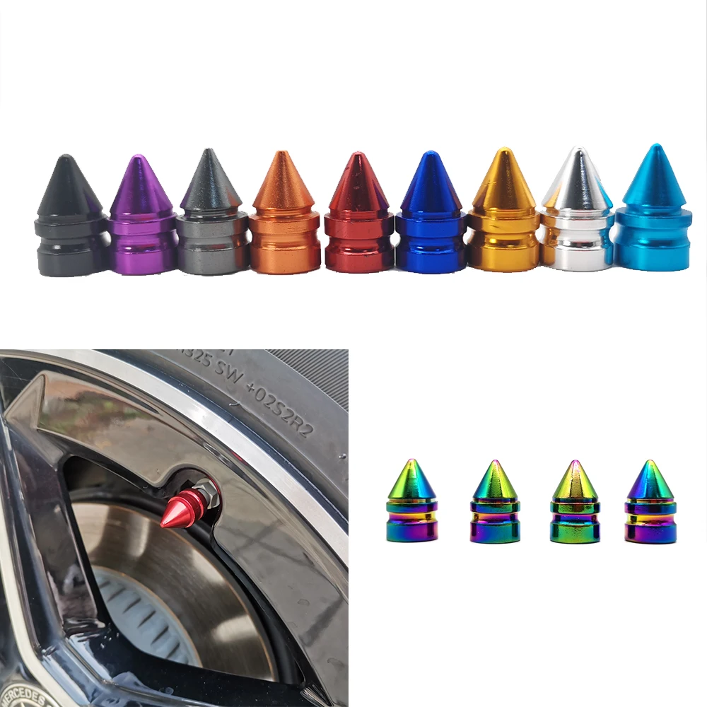 4x Aluminum Bullet Design Car Truck Air Port Cover Tire Cone Rim Valve Wheel Stem Caps New Arrival Car Styling Auto Accessories