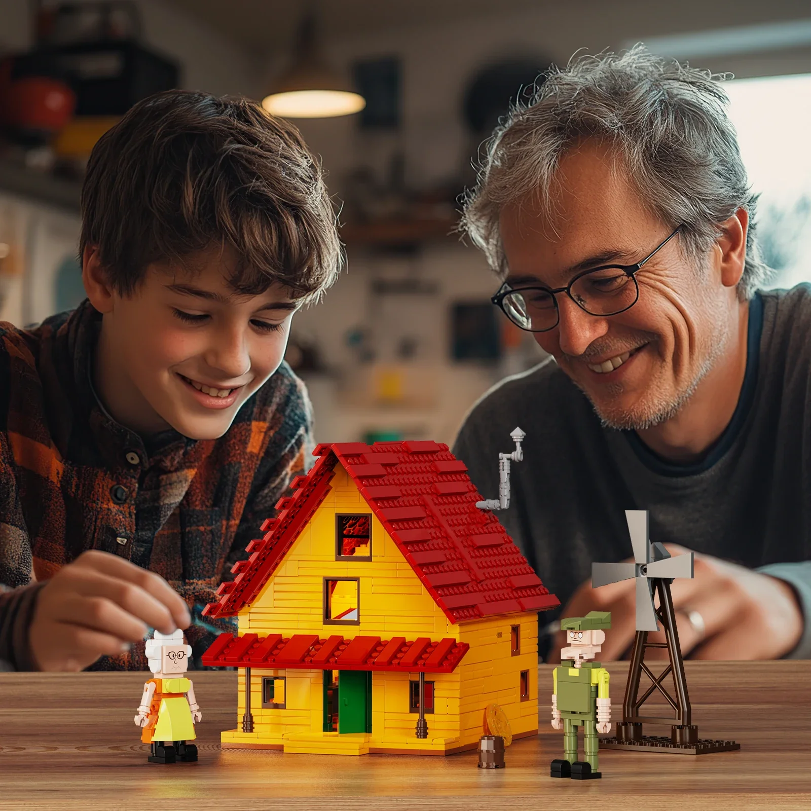 MOC Farm Windmill Cottage Building Blocks Set Odwaga The Cowardly Dog's House Brick Block Architecture Model Zabawka dla dzieci Prezent