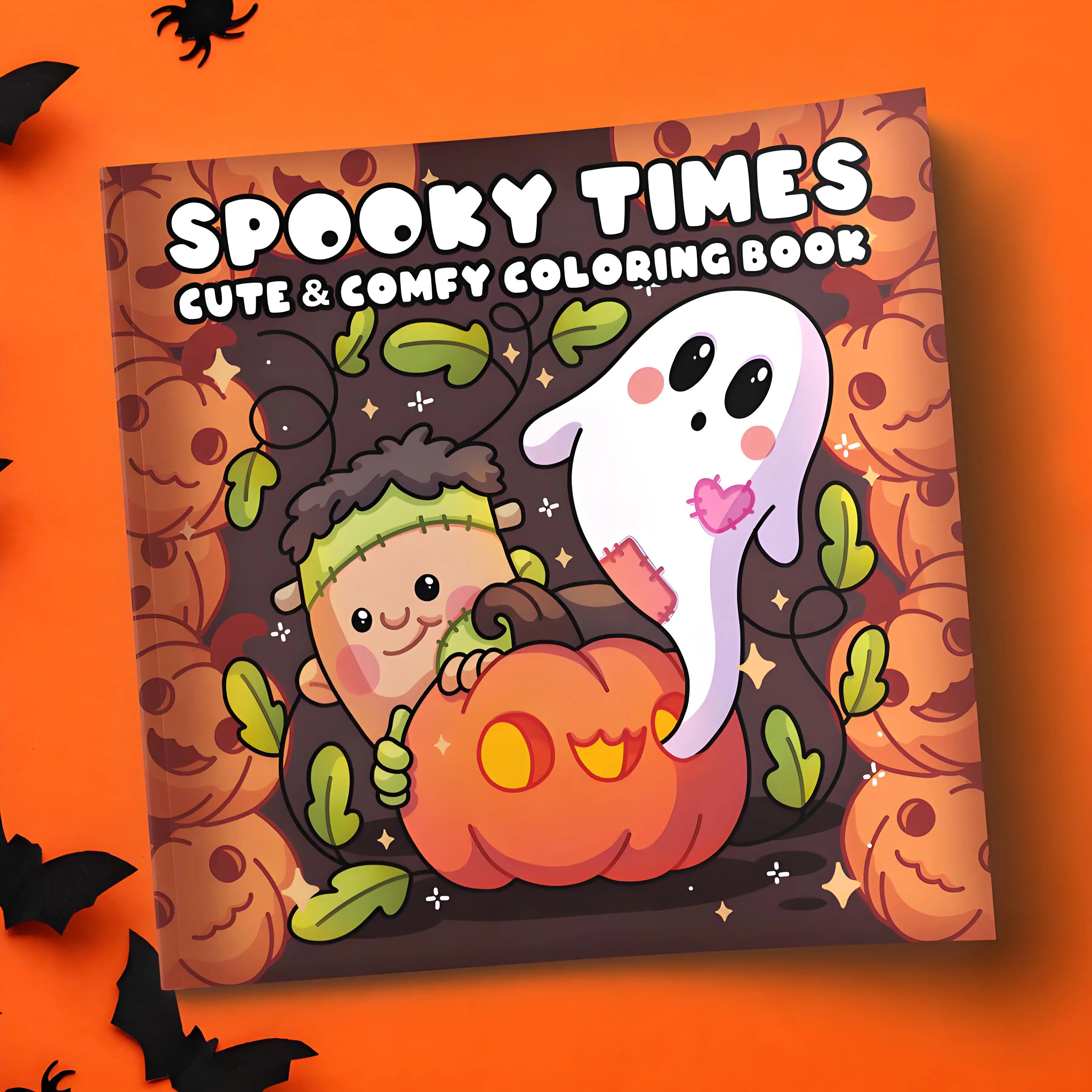 Spooky Times カラーリングブック - ユニークな表紙、若者や大人のためのリラックスとストレス解消、ハロウィーンやクリスマスに最適なギフト