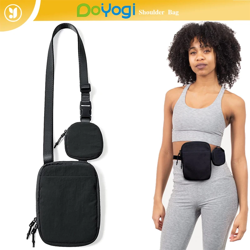 DOYOGI Small Crossbody Bag for Women Men with Removable Small Pouch Adjustable Shoulder Bag for Cell Phone Purse Pouch Workout