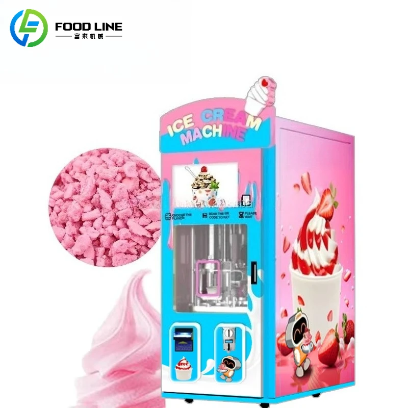 Customized Self Service Ice Cream Vending Machine Easy Operation Commercial Frozen Food Vending Equipment